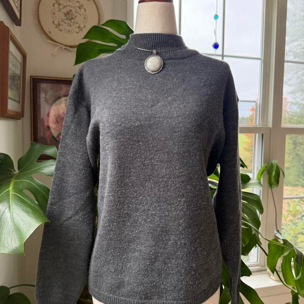 Vintage 80s Wool Blend Mockneck SK& Company Large